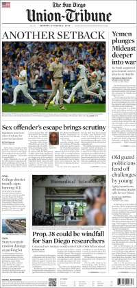 Portada de The San Diego Union-Tribune (USA)