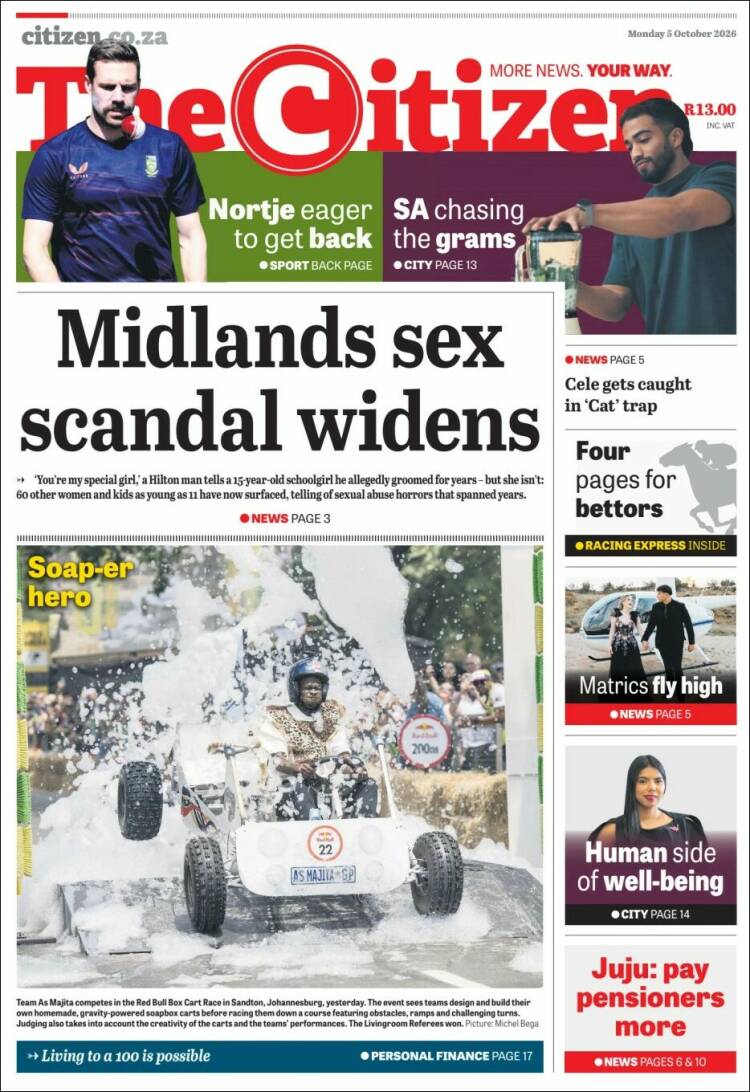 Portada de The Citizen (Sud&aacute;frica)