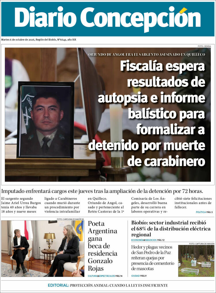 Portada de Diario de Concepción (Chile)