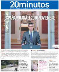 Portada de 20 Minutos - Barcelona (Spain)