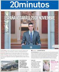 Portada de 20 Minutos - Sevilla (Spain)