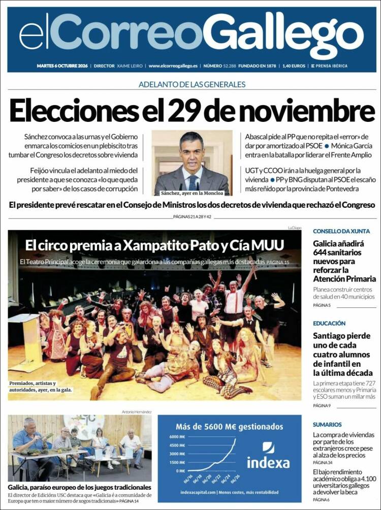 Portada de El Correo Gallego (Espa&ntilde;a)