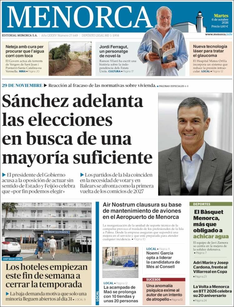 Portada de Menorca - Diario Insular (Espa&ntilde;a)