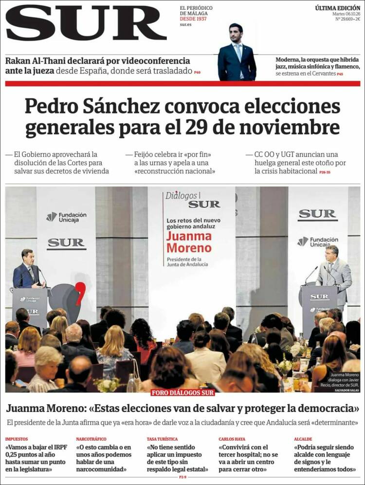 Portada de Diario el Sur (Espa&ntilde;a)
