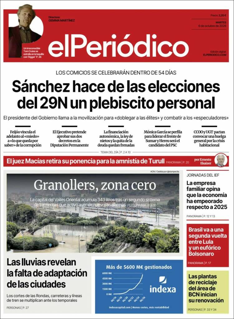 Portada de El Periódico (Espa&ntilde;a)