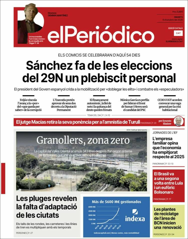 Portada de El Periódico de Catalunya (Espa&ntilde;a)