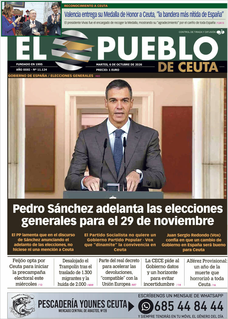 Portada de El Pueblo de Ceuta (Spain)