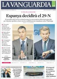 Portada de La Vanguardia (Espagne)