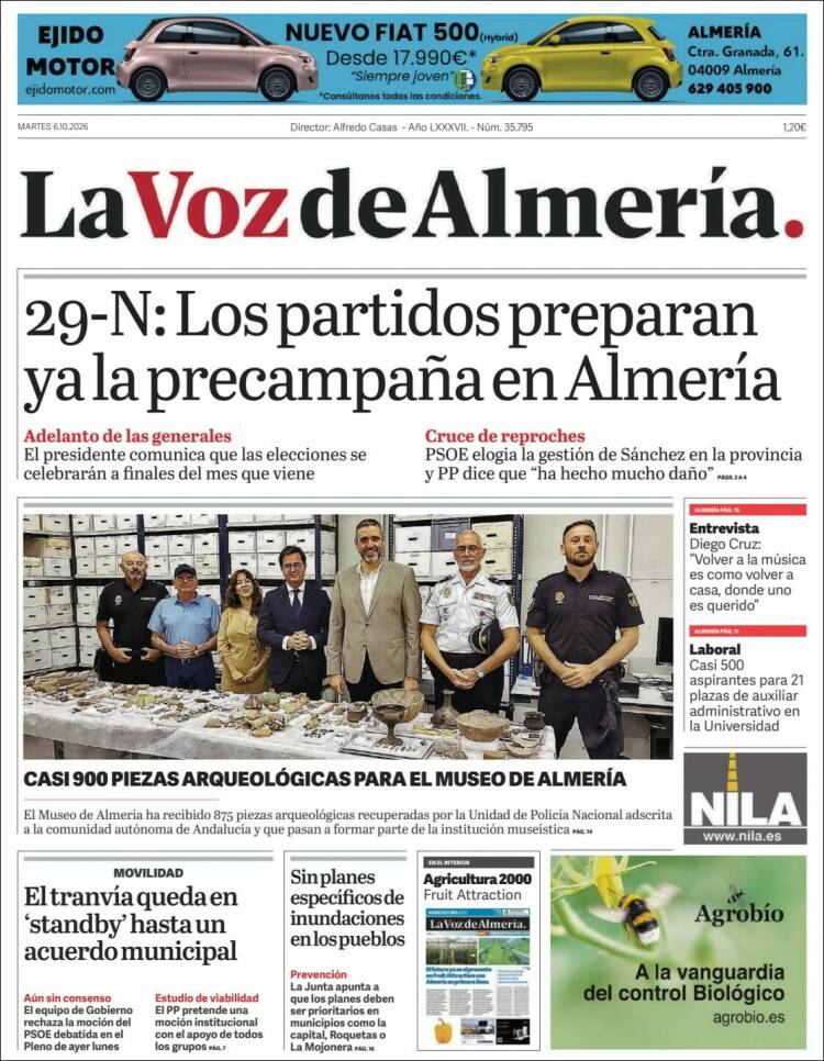 Portada de La Voz de Almería (Espa&ntilde;a)