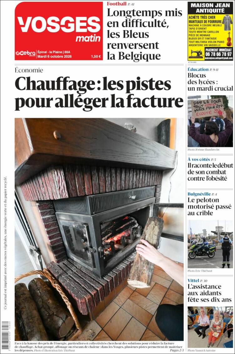 Portada de Vosges Matin (France)