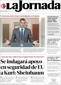 Portada de La Jornada (Mexico)