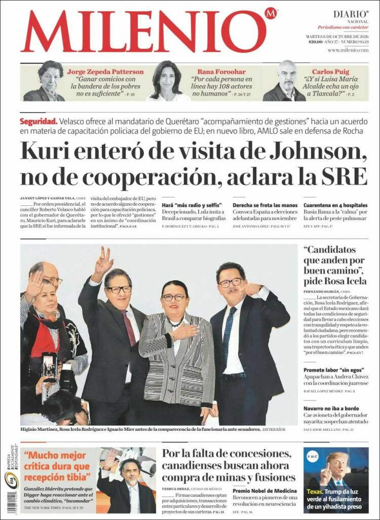 Portada de Milenio (Mexico)