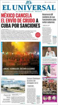 Portada de El Universal (Mexico)