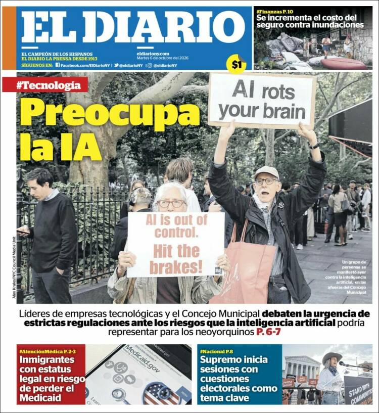 Portada de El Diario NY (USA)