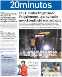 Portada de 20 Minutos - Barcelona (Spain)