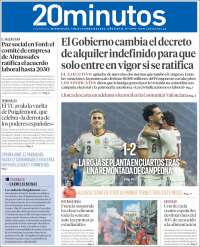 Portada de 20 Minutos - Valencia (Spain)