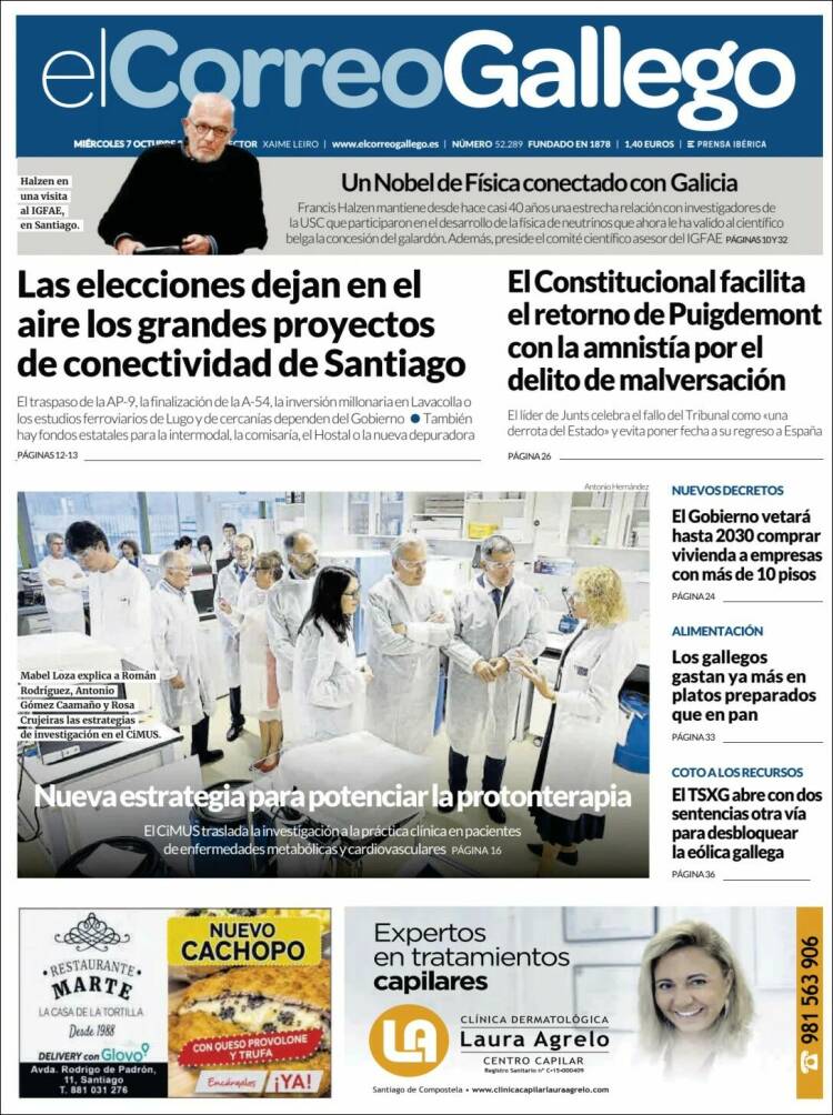 Portada de El Correo Gallego (Espa&ntilde;a)
