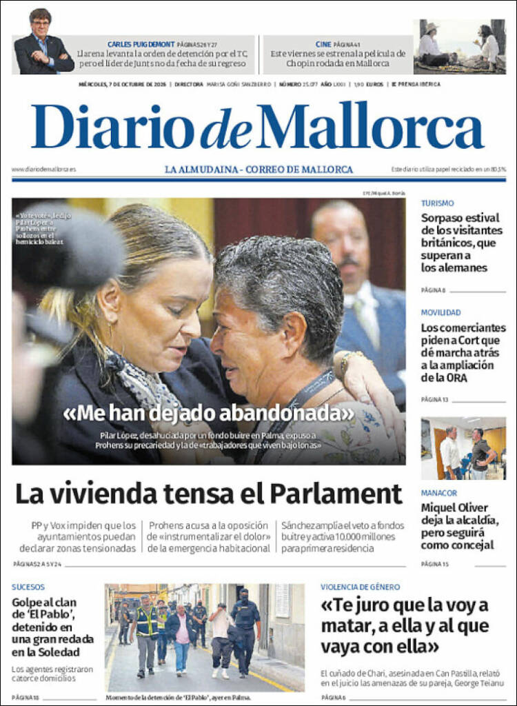 Portada de Diario de Mallorca (Espa&ntilde;a)