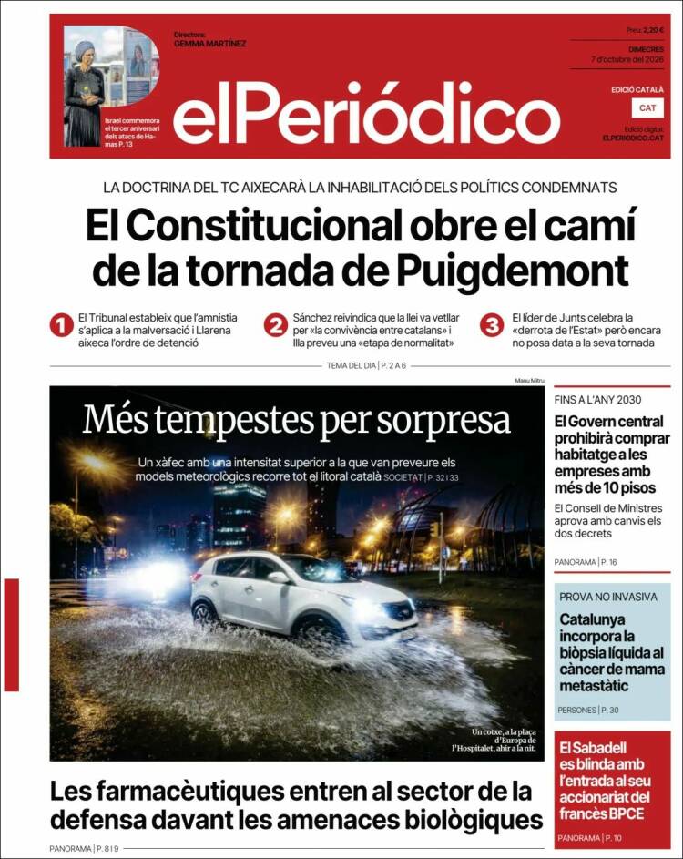 Portada de El Periódico de Catalunya (Espa&ntilde;a)