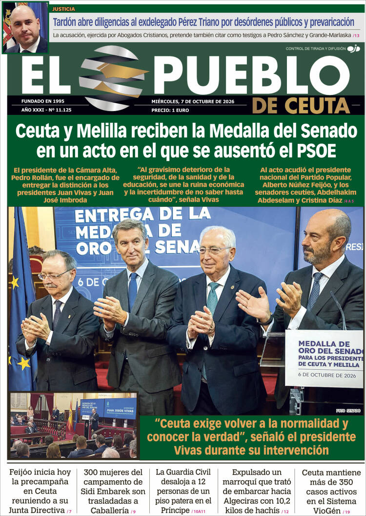 Portada de El Pueblo de Ceuta (Espa&ntilde;a)