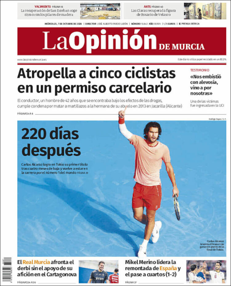 Portada de La Opinión de Murcia (Espa&ntilde;a)