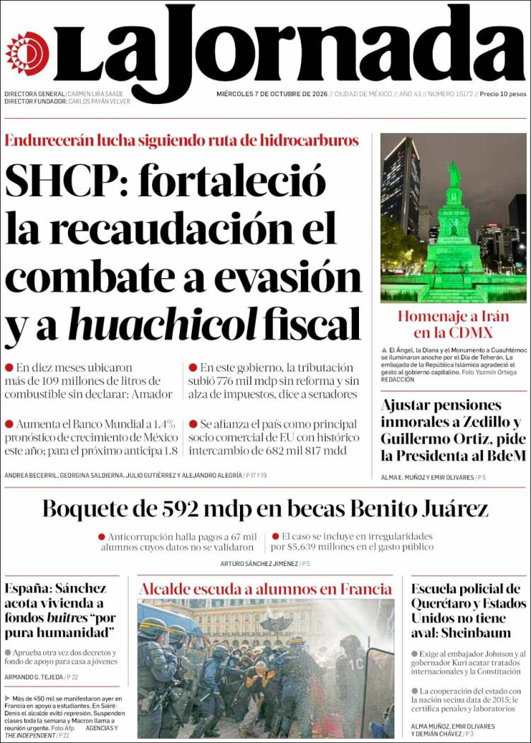 Portada de La Jornada (M&eacute;xico)