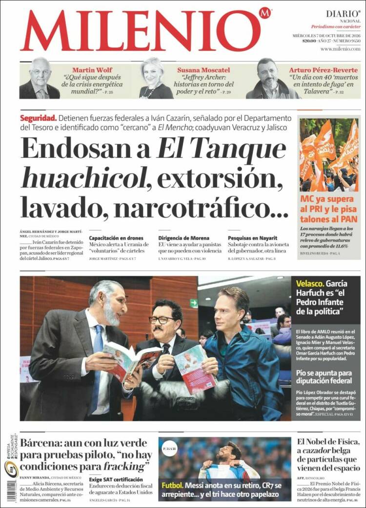 Portada de Milenio (M&eacute;xico)