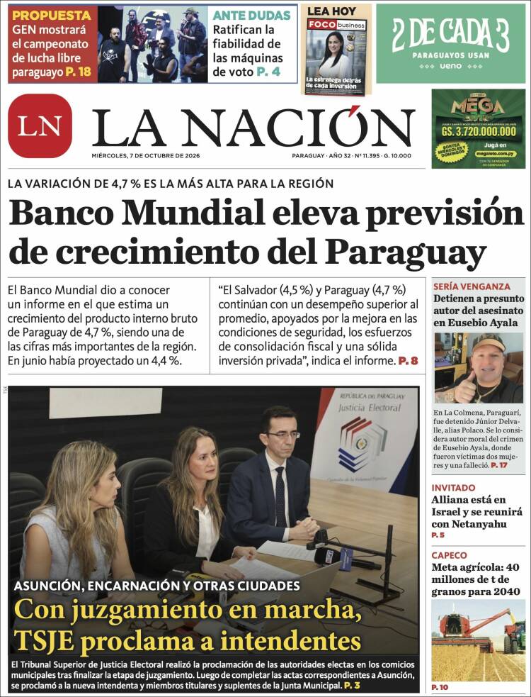 Portada de La Nación (Paraguay)