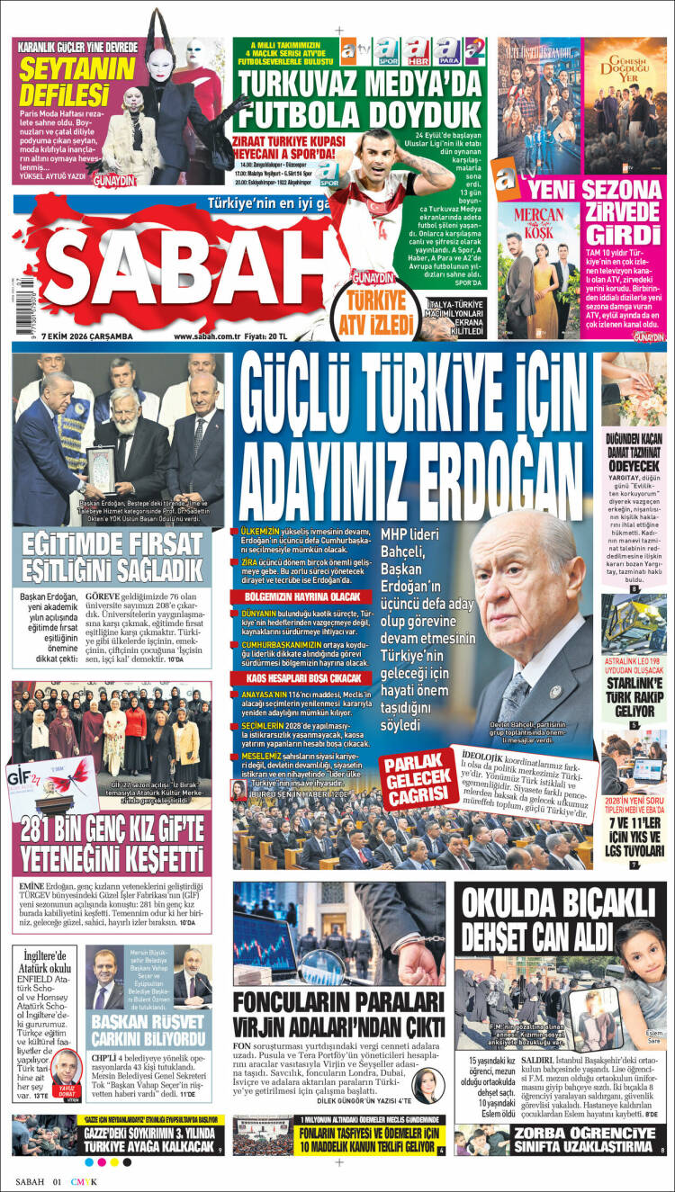 Portada de Sabah (Turqu&iacute;a)