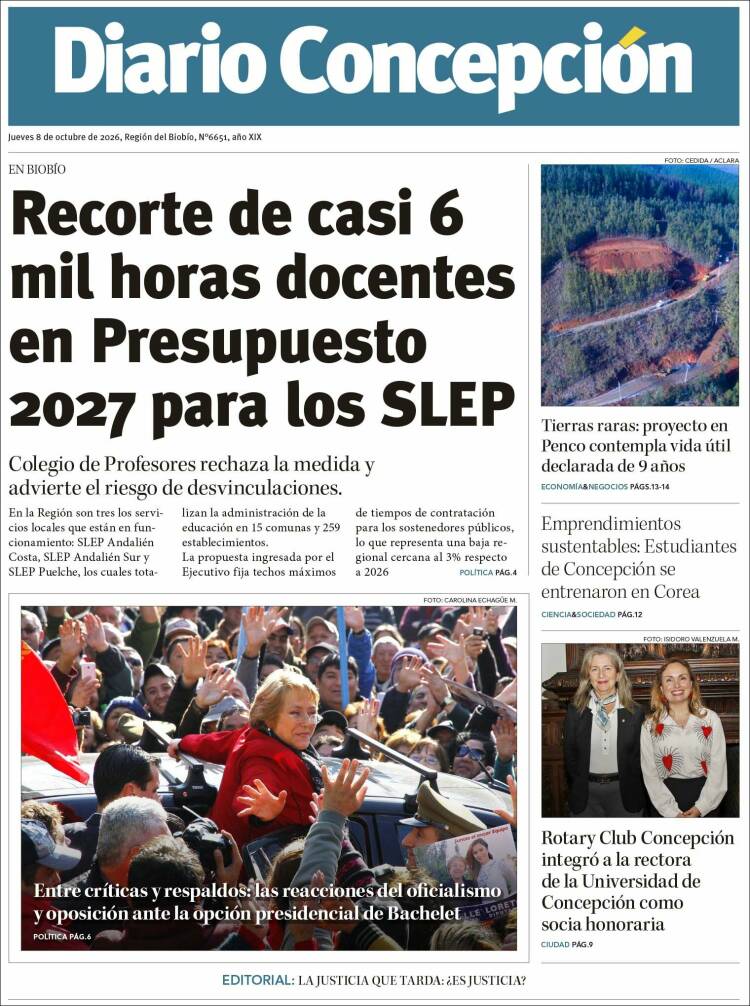Portada de Diario de Concepción (Chile)