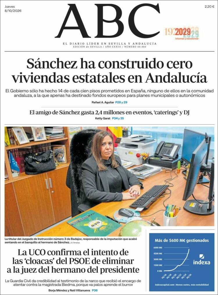 Portada de ABC - Sevilla (Espa&ntilde;a)