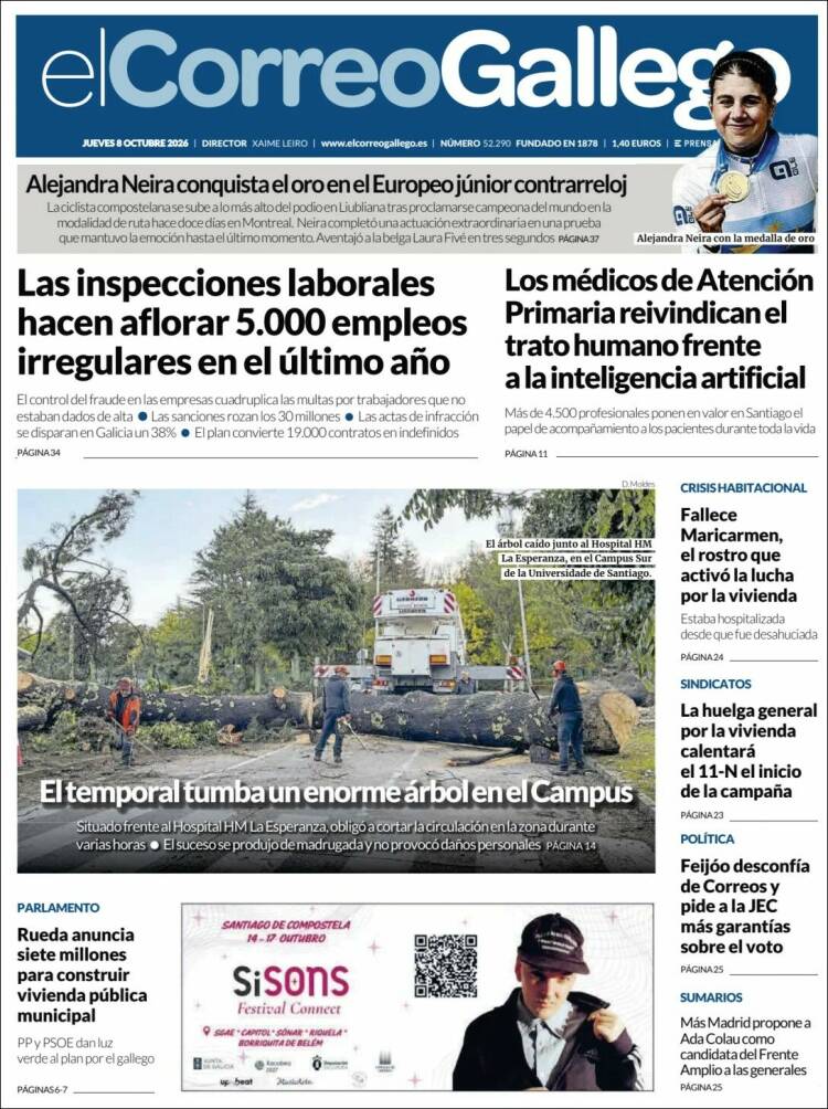 Portada de El Correo Gallego (Espa&ntilde;a)