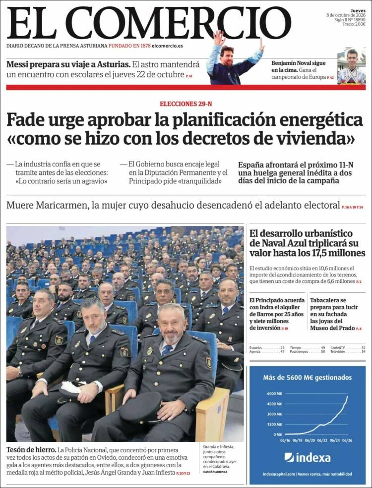 Portada de El Comercio - Gijón (Espa&ntilde;a)