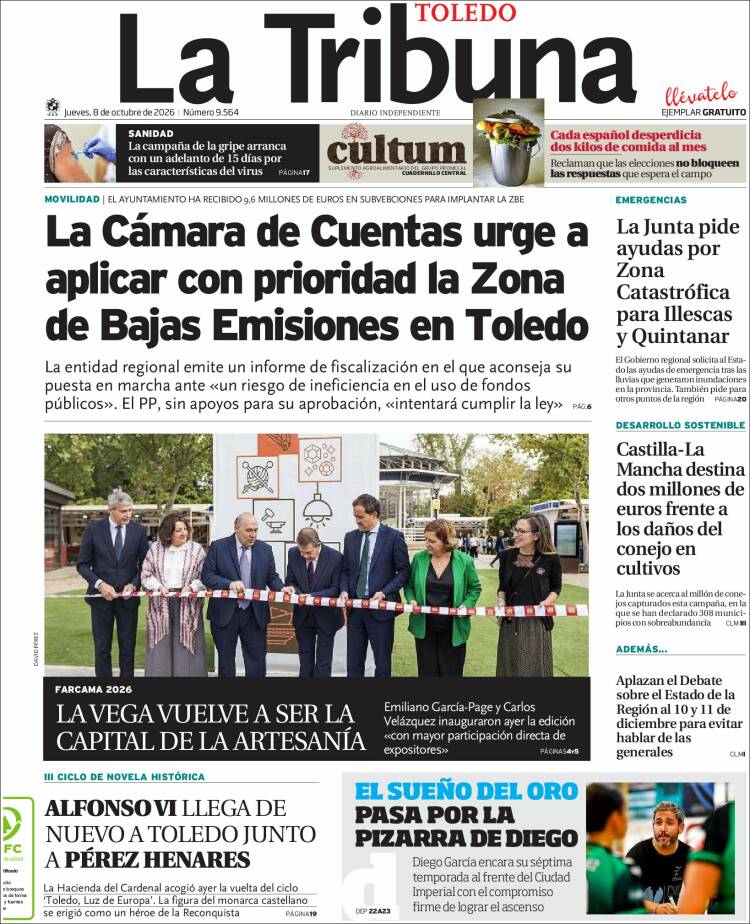 Portada de La Tribuna de Toledo (Espa&ntilde;a)