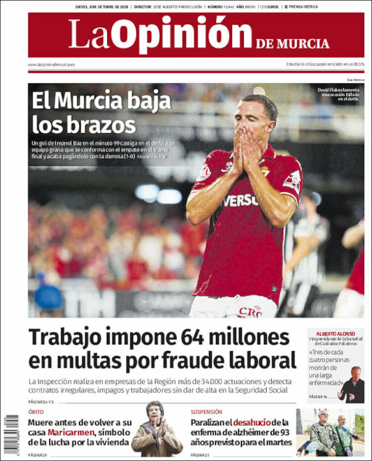 Portada de La Opinión de Murcia (Espa&ntilde;a)