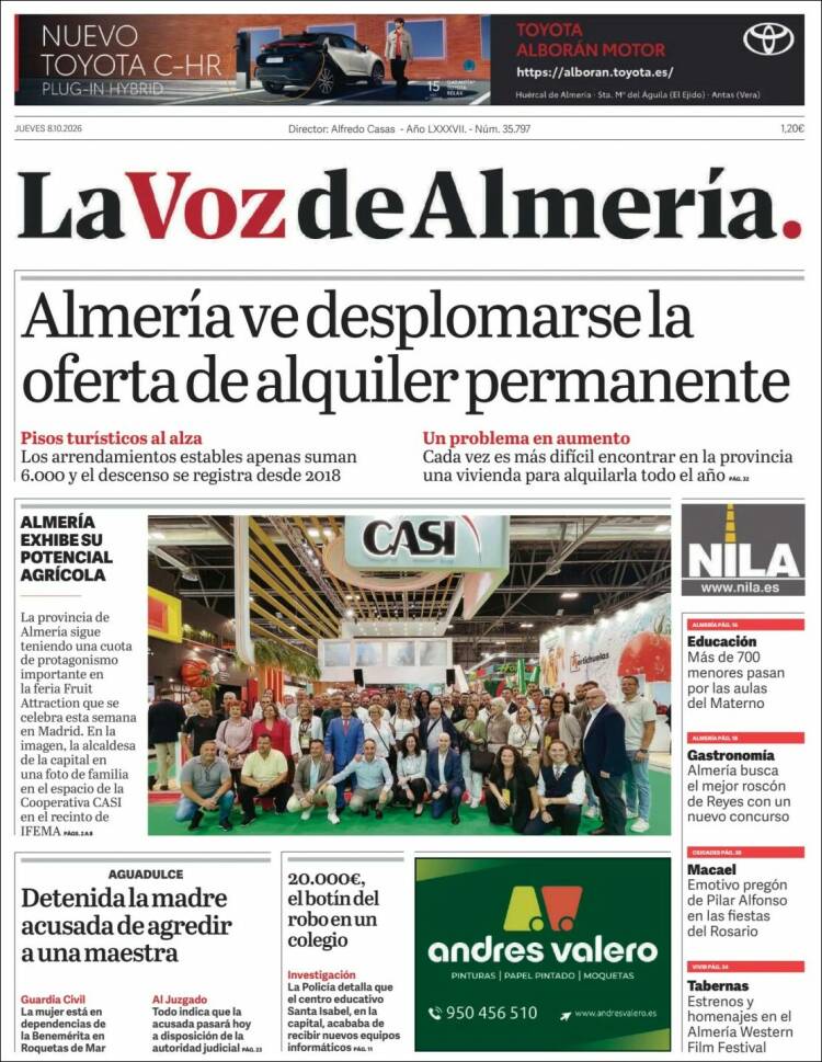 Portada de La Voz de Almería (Espa&ntilde;a)