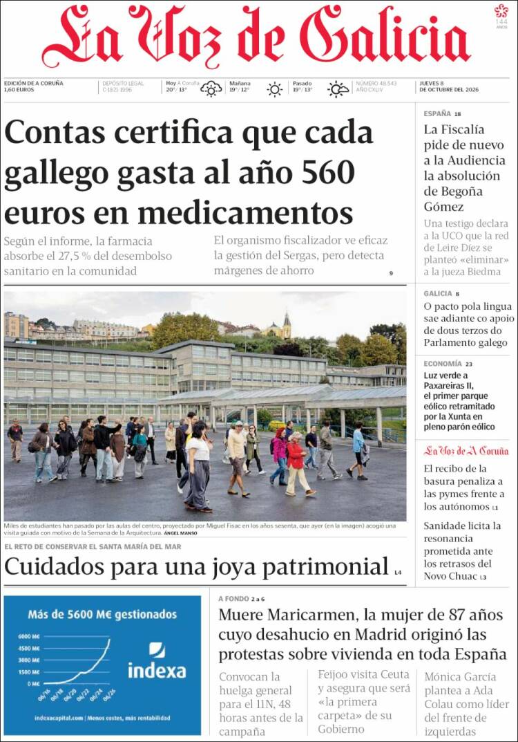 Portada de La Voz de Galicia (Espa&ntilde;a)