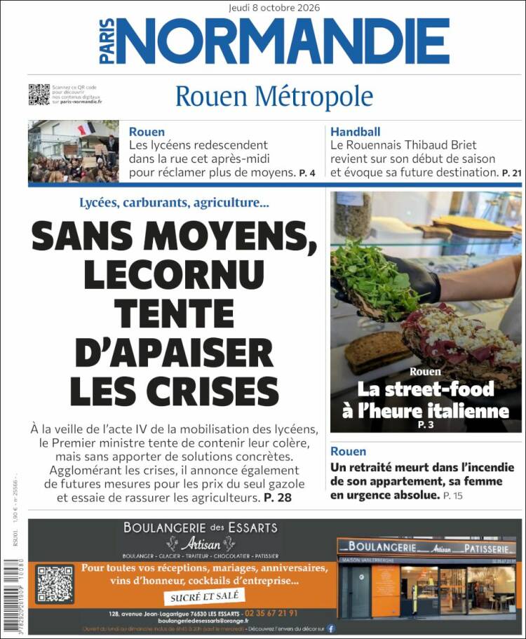 Portada de Paris Normandie (Francia)