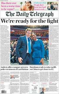 Portada de Daily Telegraph (Reino Unido)