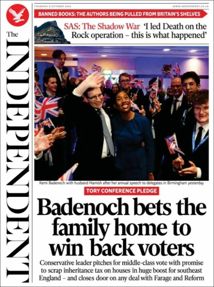 Portada de The Independent (Reino Unido)