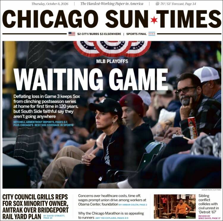Portada de Chicago Sun-Times (USA)