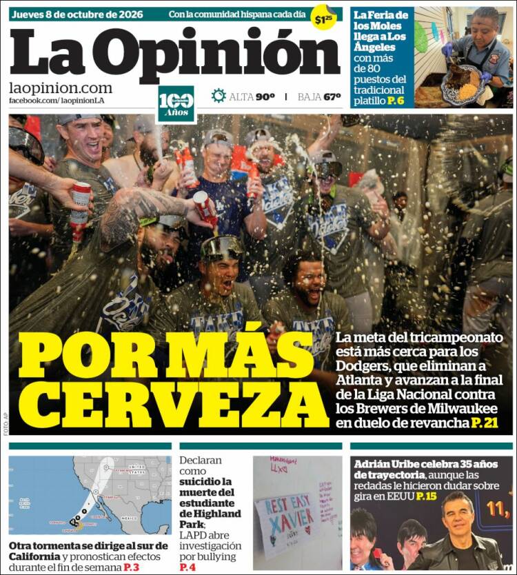 Portada de La Opinión (USA)