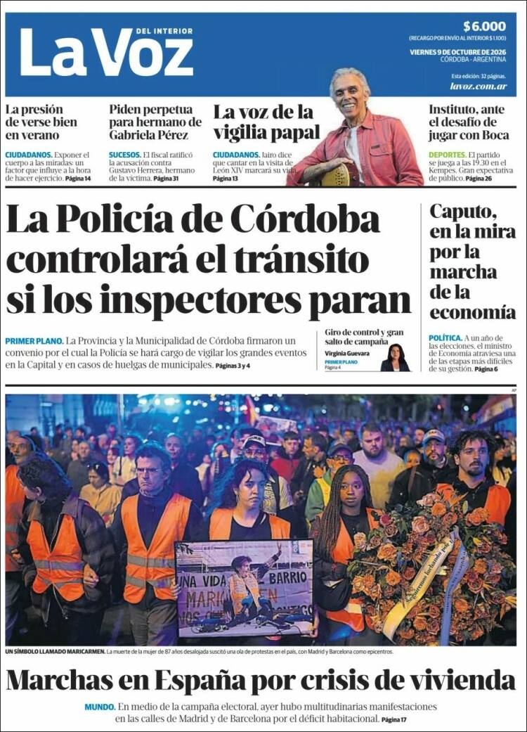 Portada de La Voz del Interior (Argentina)