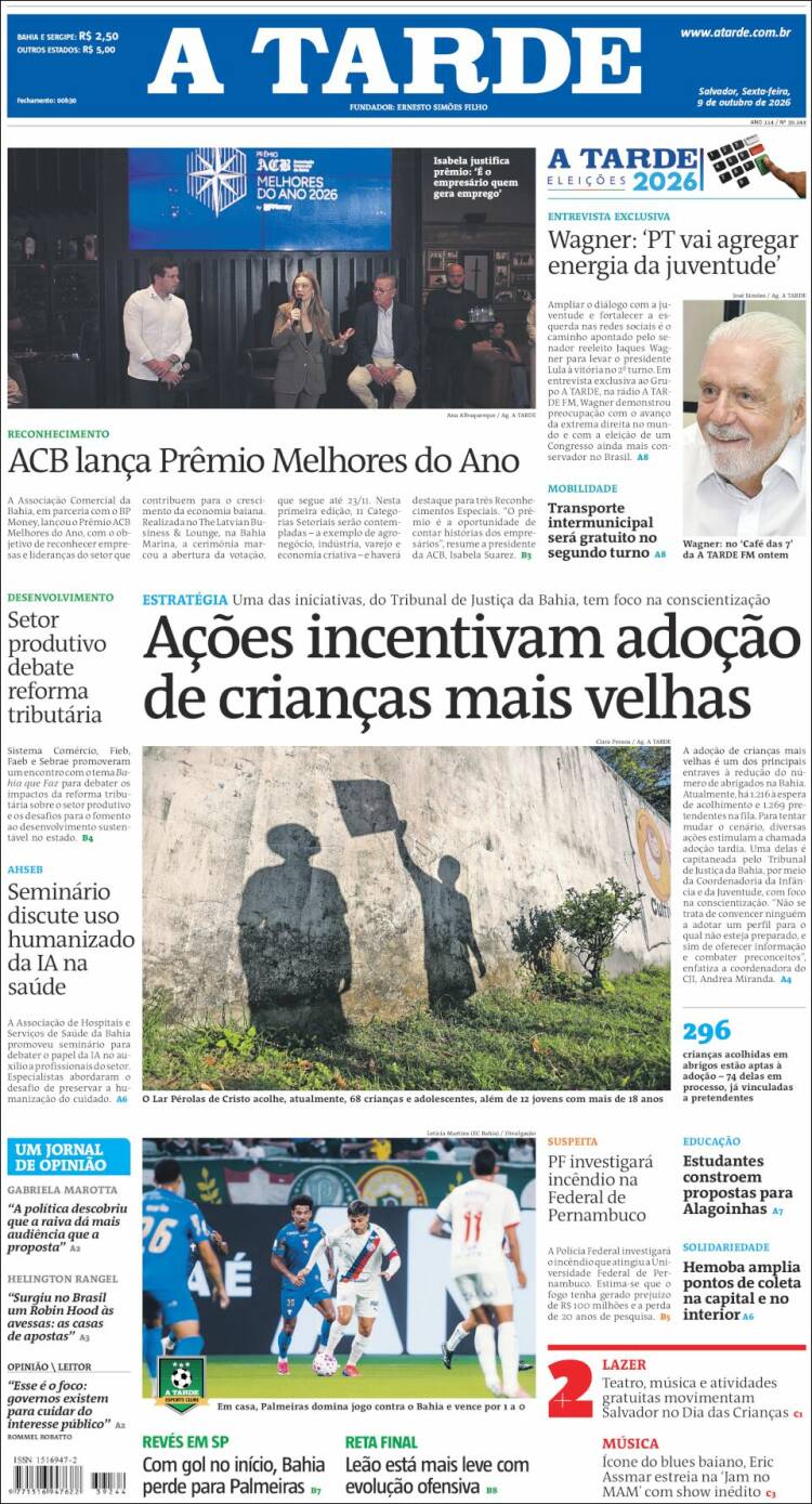 Portada de Diário A Tarde (Brasil)