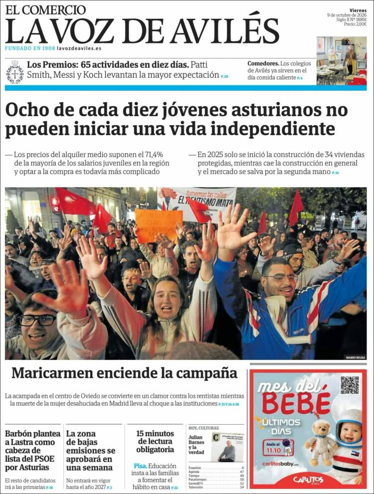 Portada de El Comercio - Avilés (Espa&ntilde;a)