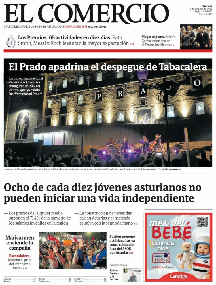 Portada de El Comercio - Gijón (Espa&ntilde;a)