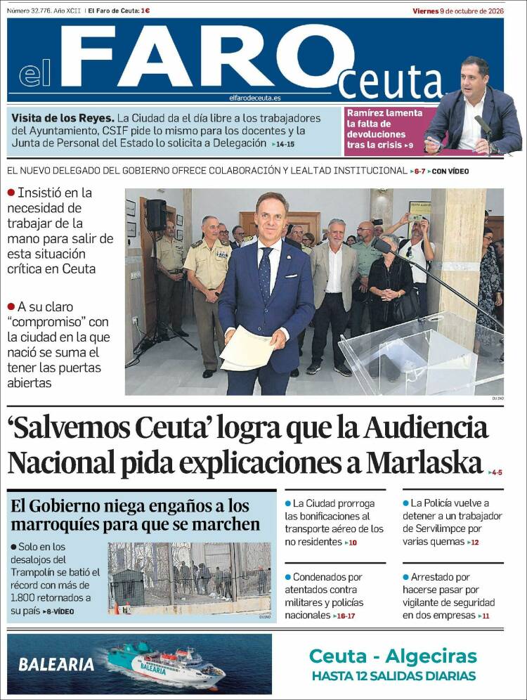 Portada de El Faro de Ceuta (Espa&ntilde;a)