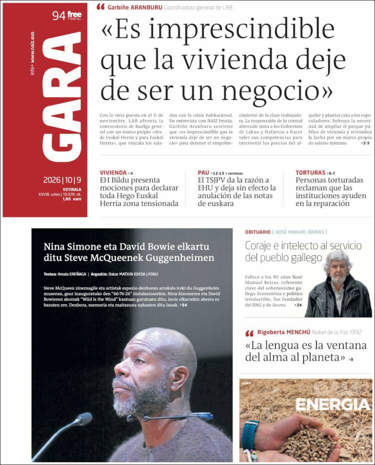 Portada de Gara (Espa&ntilde;a)