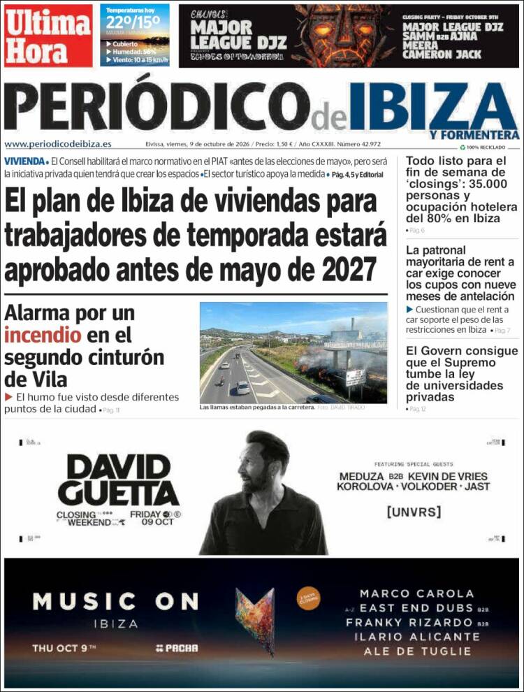 Portada de Periódico de Ibiza (Espa&ntilde;a)