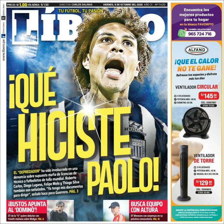 Portada de Líbero (Per&uacute;)
